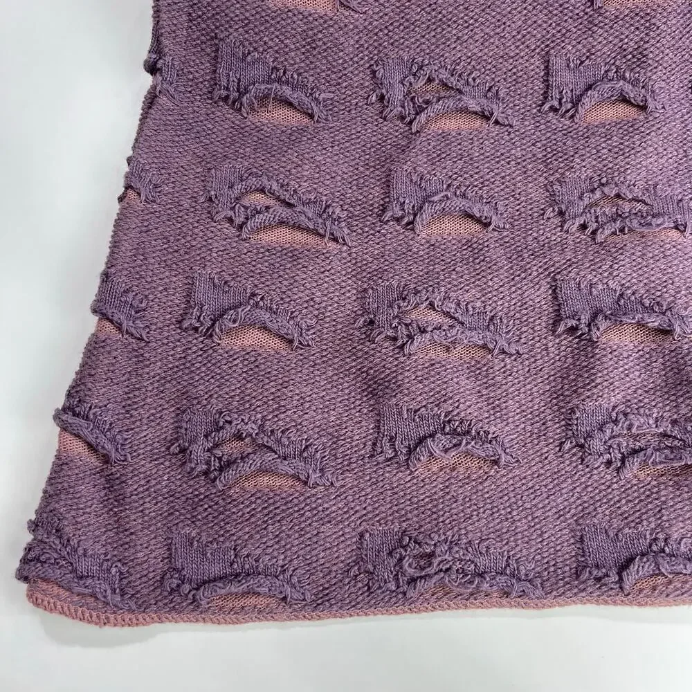 Vintage Imagio Sweater Dress XL‎ Y2K Lambswool Blend Sleeveless NWT Distressed